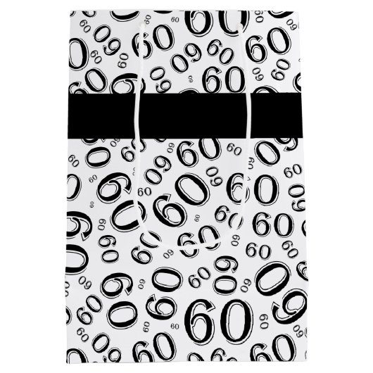 Personalisatie: Over The Hill 60th Birthday Theme Medium Cadeauzakje (Achterkant)