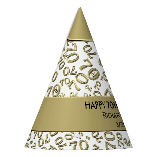 Personalisatie: Over The Hill 70th Birthday Theme Feesthoedjes (Links)