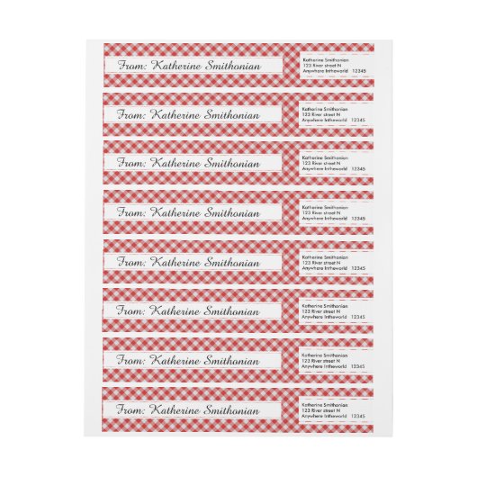 Personalisatie: Rood en wit Gingham Check Pattern (Vel)