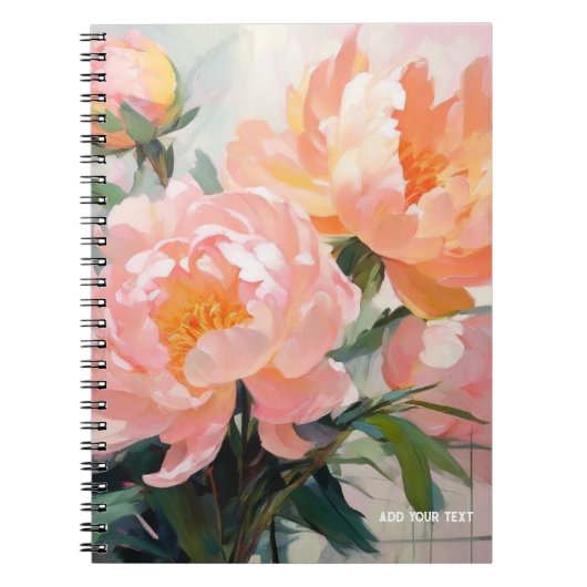 PERSONALISATIE: Roze pioen | Notitieboek Journal (Voorkant)