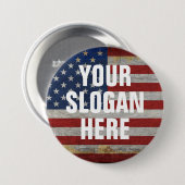PERSONALISATIE SLOGAN LAND UITDRUKKING AANGEPASTE RONDE BUTTON 7,6 CM (Voorkant /achterkant)
