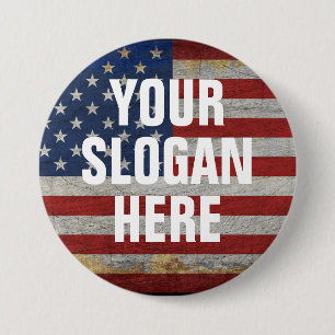 PERSONALISATIE SLOGAN LAND UITDRUKKING AANGEPASTE RONDE BUTTON 7,6 CM