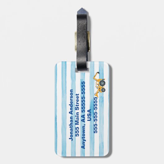 personalisatie van het bagagelabel in de bouw moge (Achterkant verticaal)