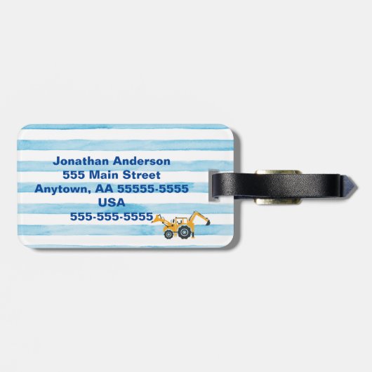 personalisatie van het bagagelabel in de bouw moge (Achterkant horizontaal)