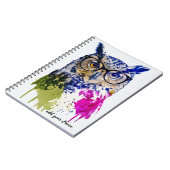 Personalisatie voor Pixerstick Sticker: Hippie uil Notitieboek (Linkerzijde)