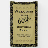 Personalisatie: Welkom 60th Birthday Party - Black Spandoek (Verticaal)