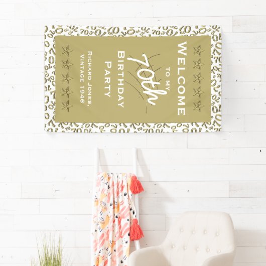 Personalisatie: Welkom, 70e verjaardag White van d Spandoek (Insitu)