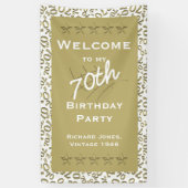 Personalisatie: Welkom, 70e verjaardag White van d Spandoek (Verticaal)