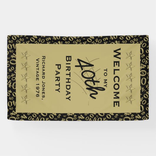 Personalisatie: Welkom bij mijn 40e verjaardag Spandoek (Horizontaal)