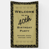 Personalisatie: Welkom bij mijn 40e verjaardag Spandoek (Verticaal)