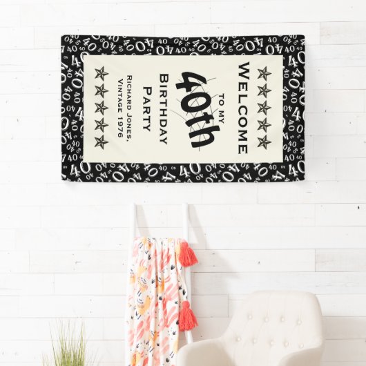 Personalisatie: Welkom bij mijn 40e verjaardag Spandoek (Insitu)