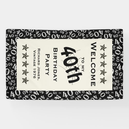 Personalisatie: Welkom bij mijn 40e verjaardag Spandoek (Horizontaal)