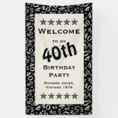 Personalisatie: Welkom bij mijn 40e verjaardag Spandoek (Verticaal)