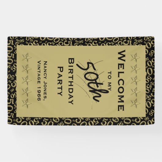 Personalisatie: Welkom bij mijn 50e verjaardag Spandoek (Horizontaal)