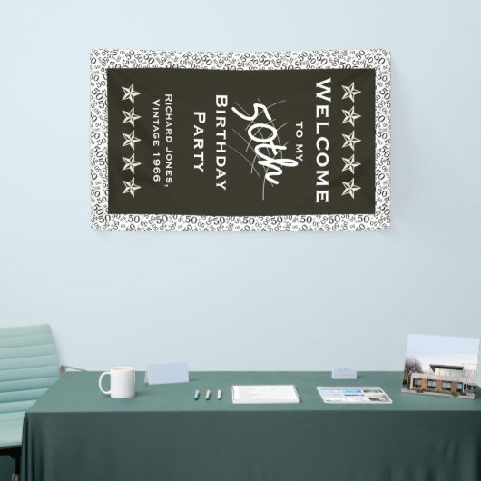 Personalisatie: Welkom bij mijn 50e verjaardag Spandoek (Beurs)
