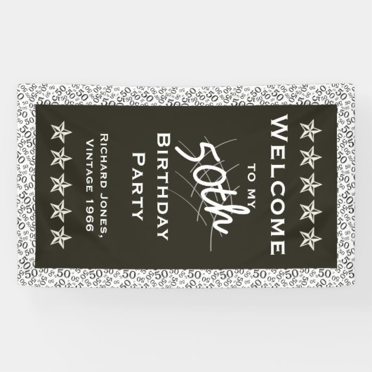 Personalisatie: Welkom bij mijn 50e verjaardag Spandoek (Horizontaal)