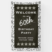 Personalisatie: Welkom bij mijn 60e verjaardag Spandoek (Verticaal)