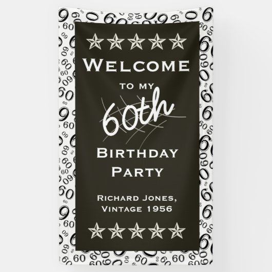 Personalisatie: Welkom bij mijn 60e verjaardag Spandoek (Verticaal)