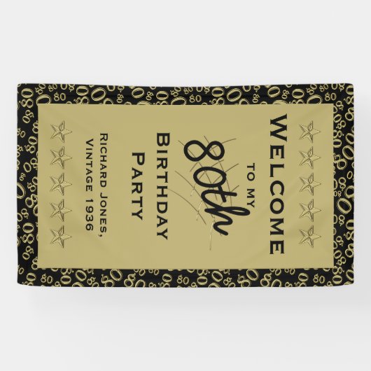 Personalisatie: Welkom bij mijn 80e verjaardag Spandoek (Horizontaal)