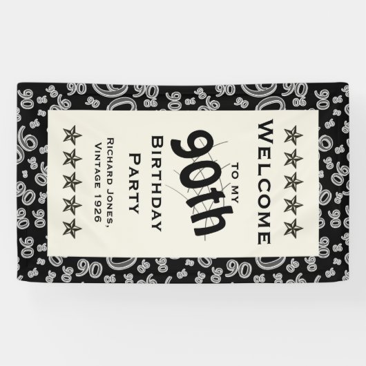 Personalisatie: Welkom bij mijn 90e verjaardag Spandoek (Horizontaal)