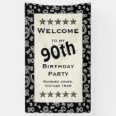 Personalisatie: Welkom bij mijn 90e verjaardag Spandoek (Verticaal)