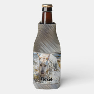 Personalisatie: Yellow Labrador-foto omgeven Flesjeskoeler