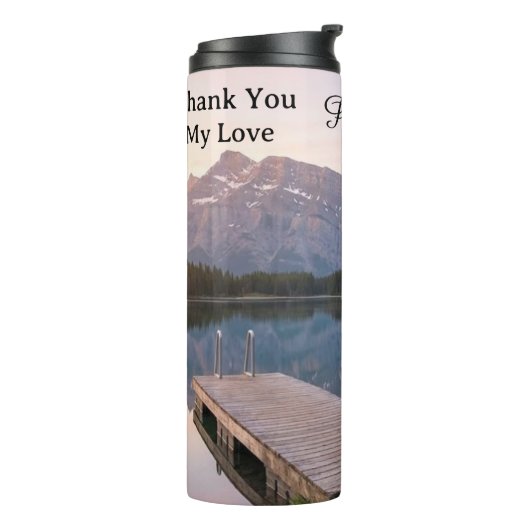 Personalise Alps Mountain Lake Nature Landscape Thermosbeker (Gedraaid links)