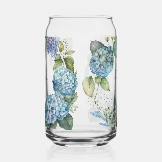 Personalise Bridal Shower Blue Hydrangeas Blikvorm Glas (Links)