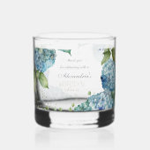 Personalise Bridal Shower Blue Hydrangeas Whisky Glas (Voorkant)