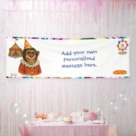 Personalise: Chester the chimp clown Spandoek (Feest)