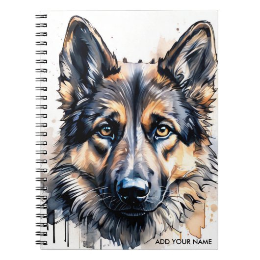PERSONALISE Duitse Herdershond Notitieboek (Voorkant)