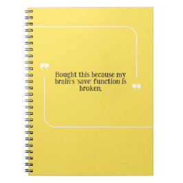 PERSONALISE Forgetful People Brain Quote Yellow Notitieboek