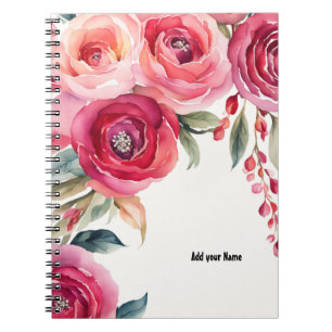 PERSONALISE Geschilderde Rozen Notitieboek