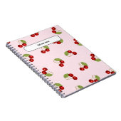PERSONALISE Kersen Fruit Patroon Notitieboek (Rechterzijde)