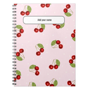 PERSONALISE Kersen Fruit Patroon Notitieboek