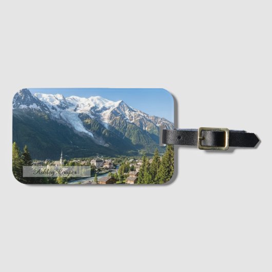 Personalise Mount Blanc French Alps Mountain Bagagelabel (Voorkant (horizontaal))