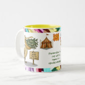 Personalise: Pierre pelican's brilliant beak Tweekleurige Koffiemok (Voorkant links)