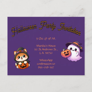 Personalise this Halloween Party postal card Briefkaart