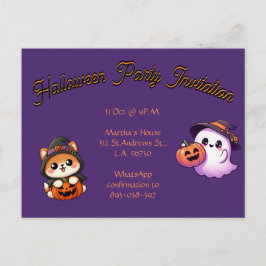 Personalise this Halloween Party postal card Briefkaart