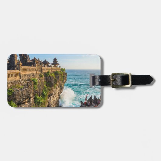 Personalise Uluwatu Bali Temple Cliff Travel Bagagelabel (Voorkant horizontaal)