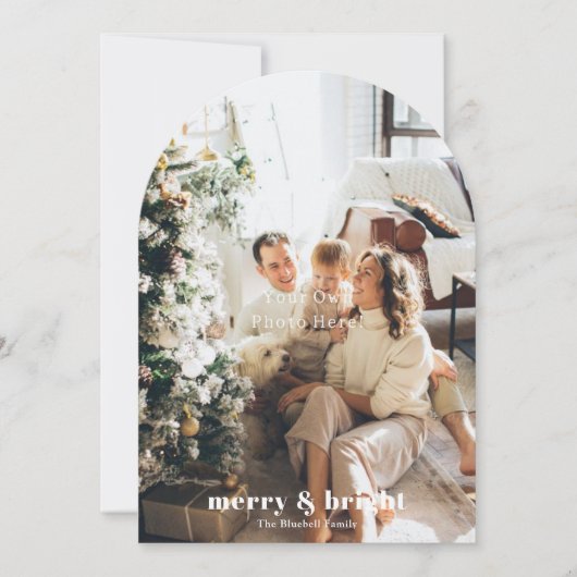 Personalise Your Own Photo And Text Christmas Card Kaart (Voorkant)