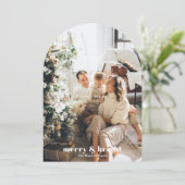 Personalise Your Own Photo And Text Christmas Card Kaart (Staand voorkant)