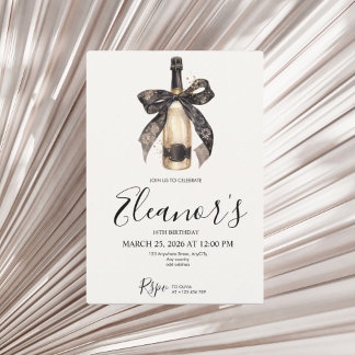 Personalised 18th Champagne Birthday Invitation Kaart