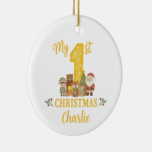 Personalised 1st Christmas Tree Decoration  Keramisch Ornament (Rechts)
