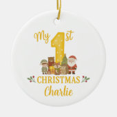 Personalised 1st Christmas Tree Decoration  Keramisch Ornament (Voorkant)