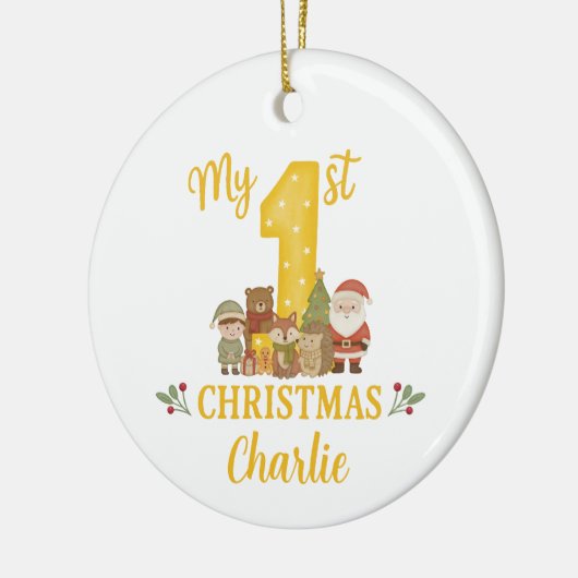 Personalised 1st Christmas Tree Decoration  Keramisch Ornament (Links)
