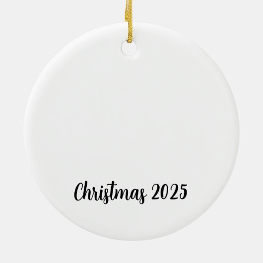 Personalised 1st Christmas Tree Decoration Keramisch Ornament (Achterkant)