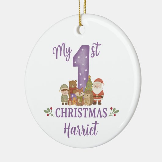 Personalised 1st Christmas Tree Decoration  Keramisch Ornament (Links)