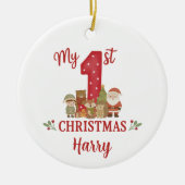 Personalised 1st Christmas Tree Decoration  Keramisch Ornament (Voorkant)