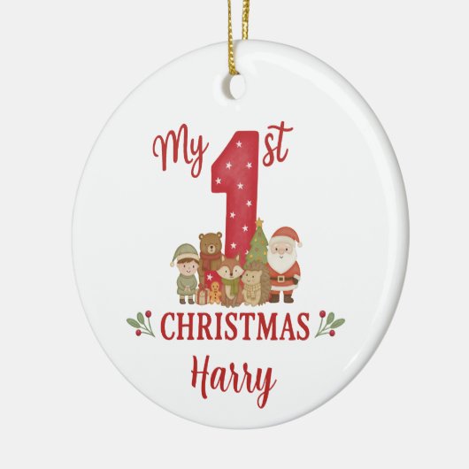 Personalised 1st Christmas Tree Decoration  Keramisch Ornament (Links)